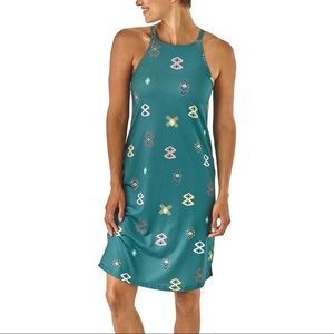 Patagonia Women’s Teal Sliding Rock Dress with Open Back Cowl Detail Size M